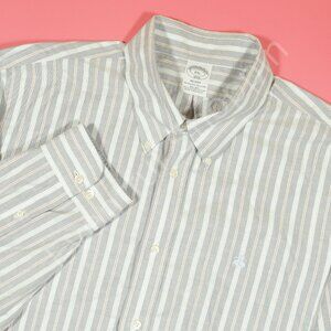 Brooks Brothers Shirt Mens 2XL Blue Multi Regent Oxford OCBD Striped